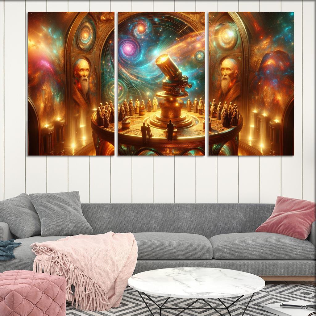 The Timeless Observatory 3 Piece HD Canvas Wall Art-Original Frame