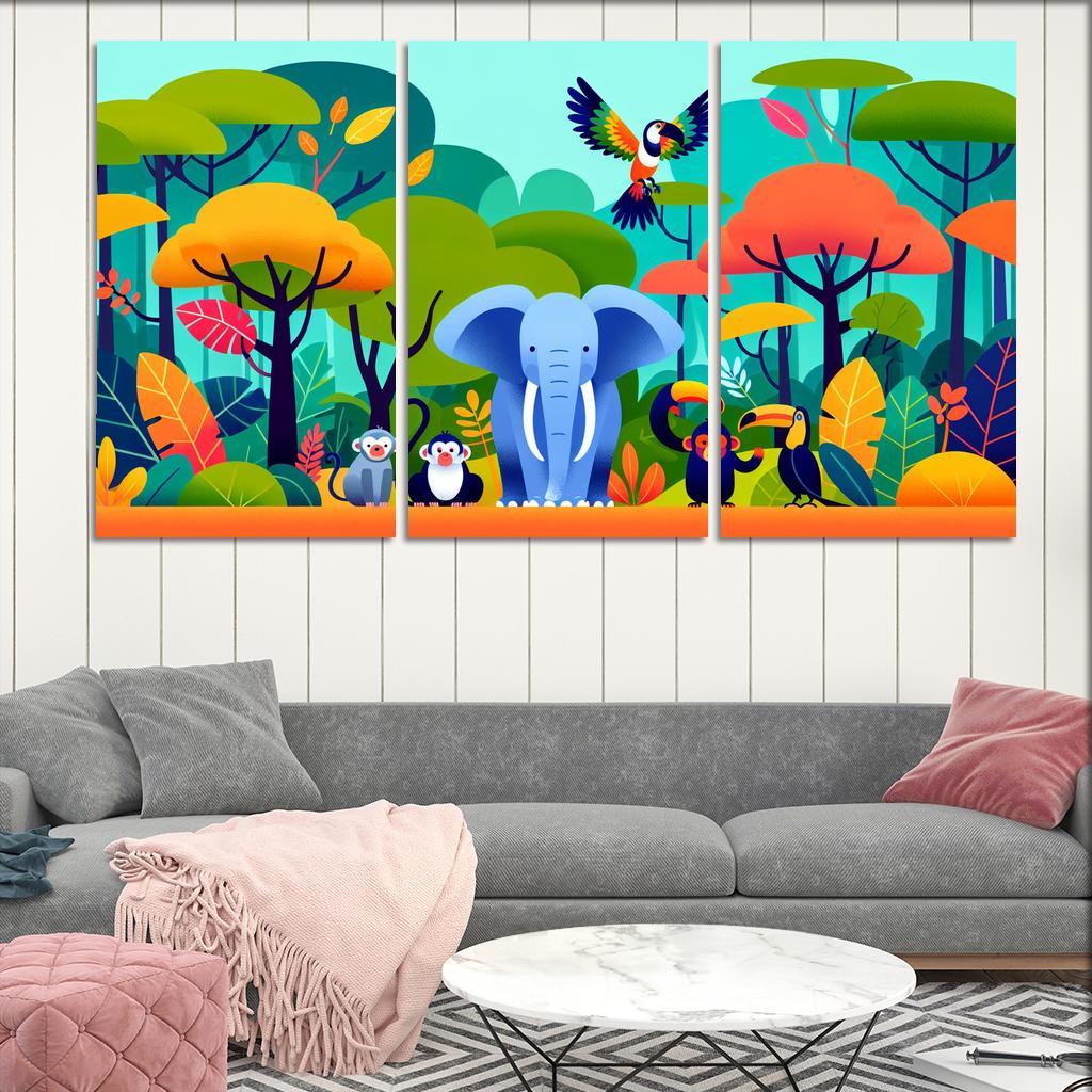 Joyful Jungle - Wild Adventures Framed Paintings