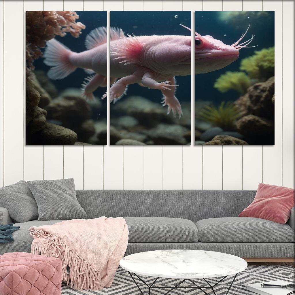 The Enigmatic Axolotl The Eternal Juvenile Oil Paintings Frame