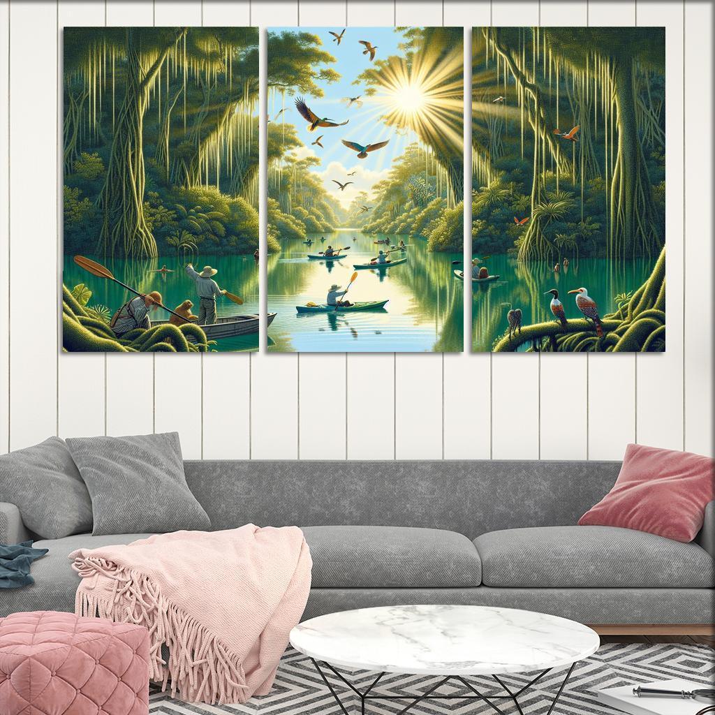 Mystic Waters Lagoon Adventure Abstract Paintings Frame