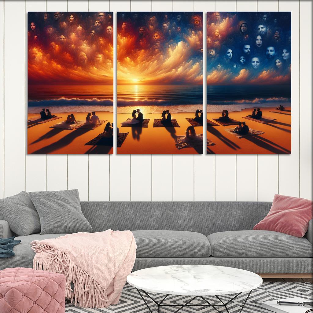 Sunset Oasis Romantic Getaway Art Trends