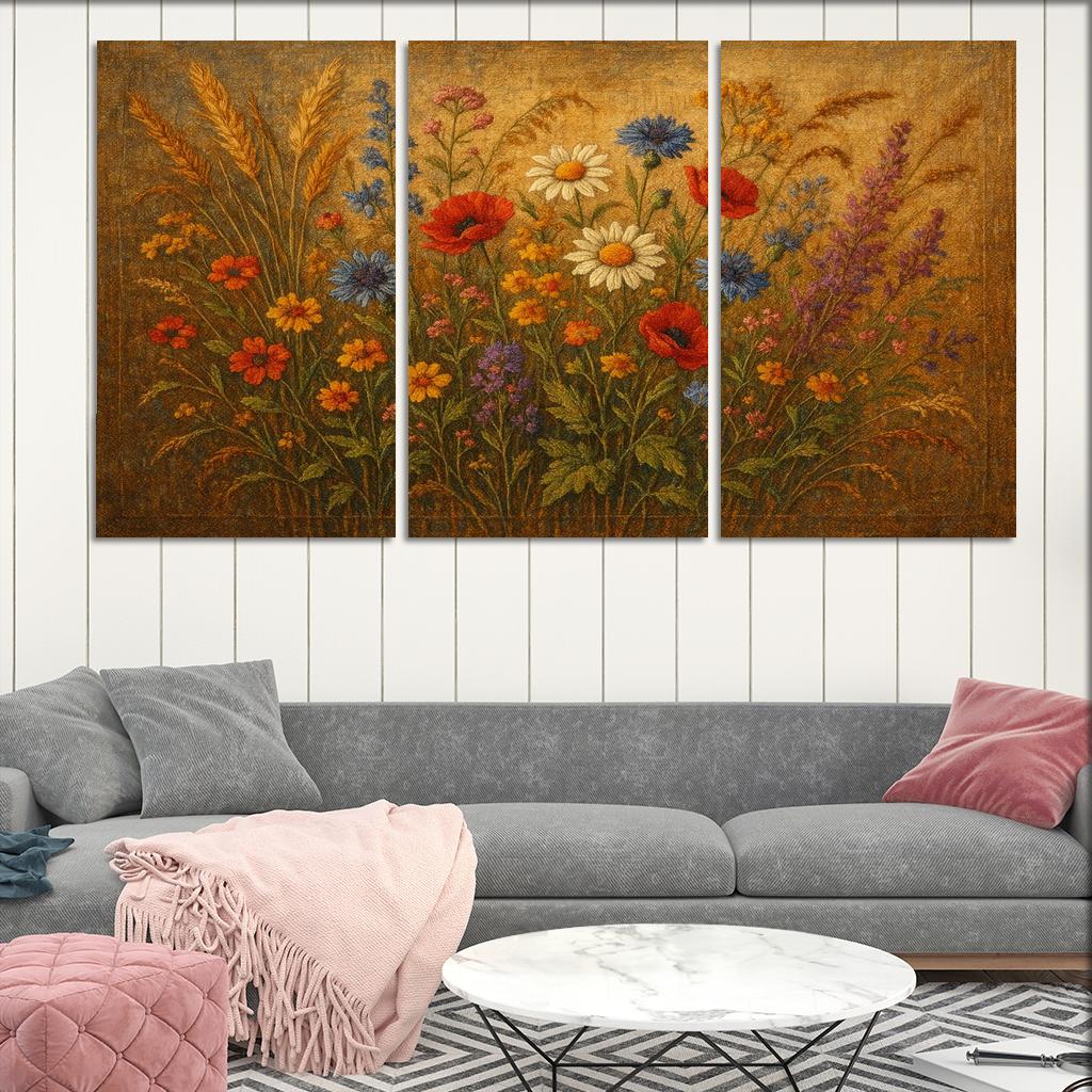 Rustic Wildflower Tapestry Art Trends