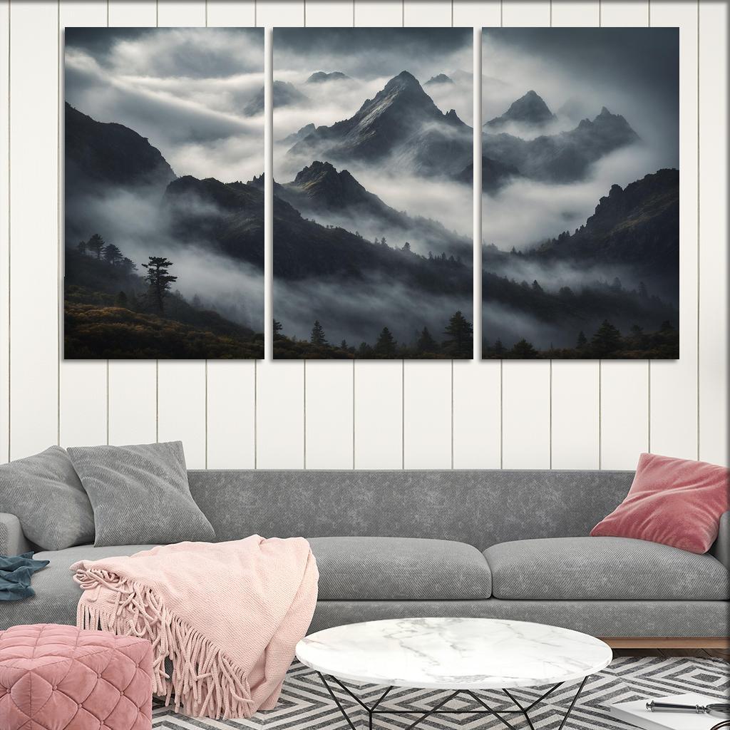 The Majestic Peaks Of Misty Mountain Range Art Trends