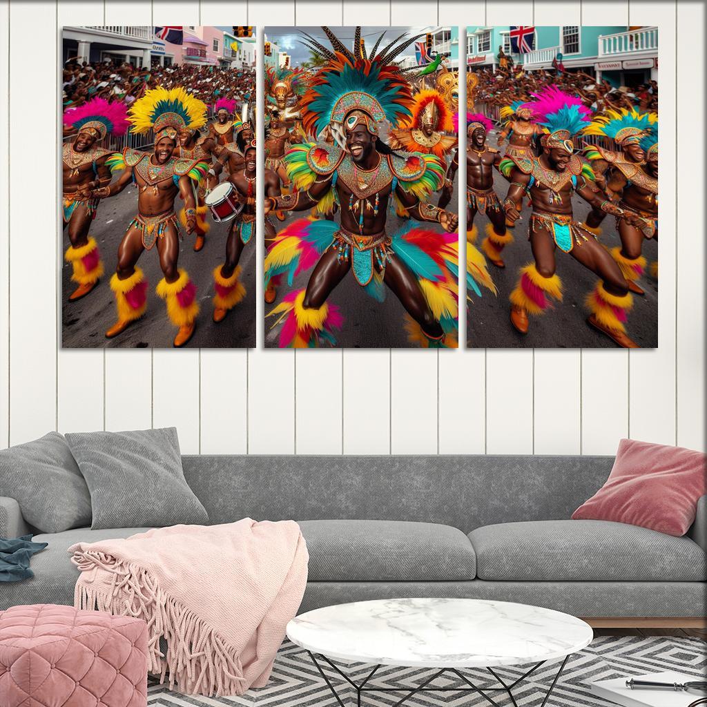 Junkanoo Parade - Bahamas Canvas Paintings Frame