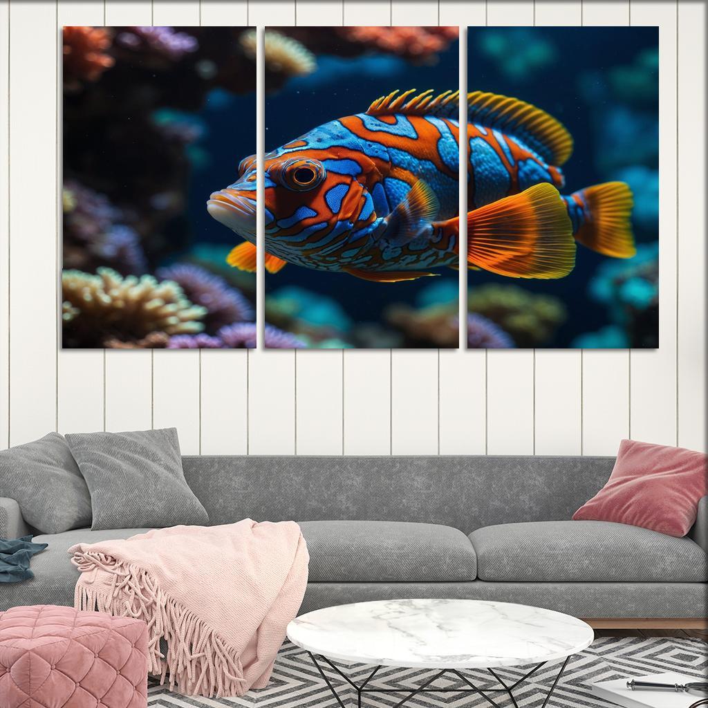 The Colorful Mandarinfish Multi-panel Paintings