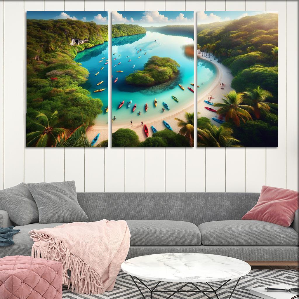 Lagoon Adventure Beach Premium Artwork Frames