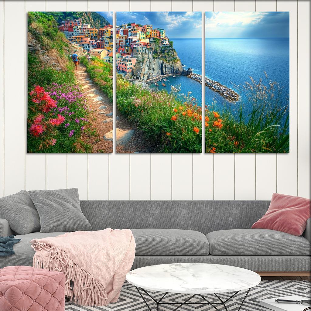 Hiking The Cinque Terre Trails Abstract Paintings Frame