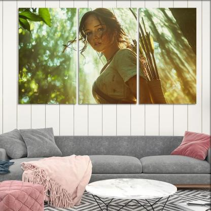 Jennifer Lawrence Fearless In The Hunger Games Arena Framed Paintings