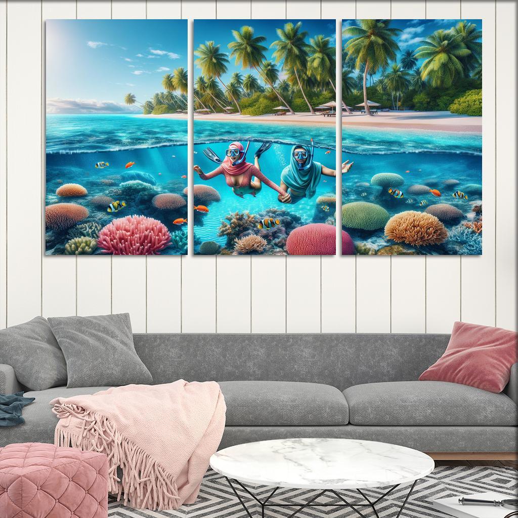 Coral Sands Sanctuary Modern Paintings Frame