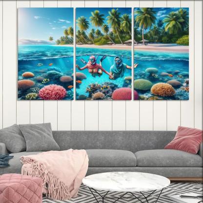 Coral Sands Sanctuary Modern Paintings Frame