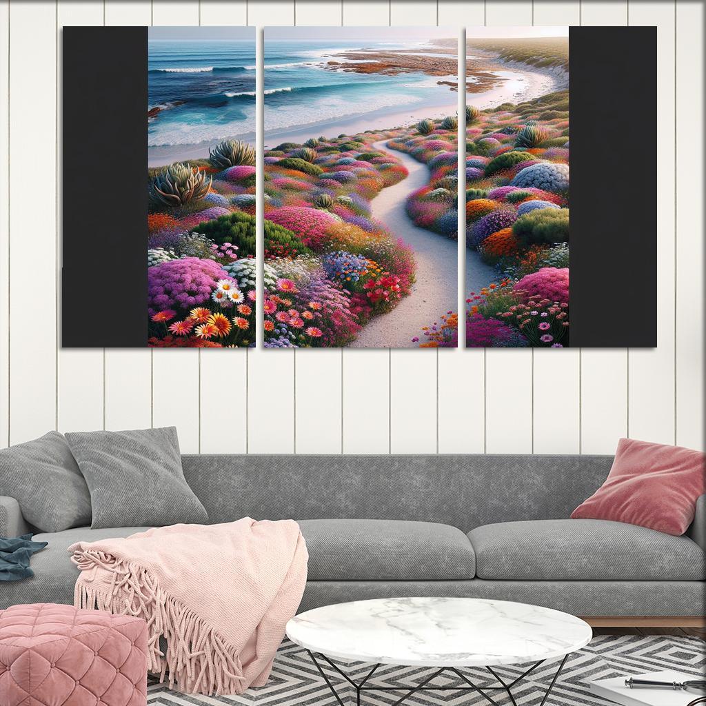 Winding Shoreline Scenic Pathway Abstract Paintings Frame