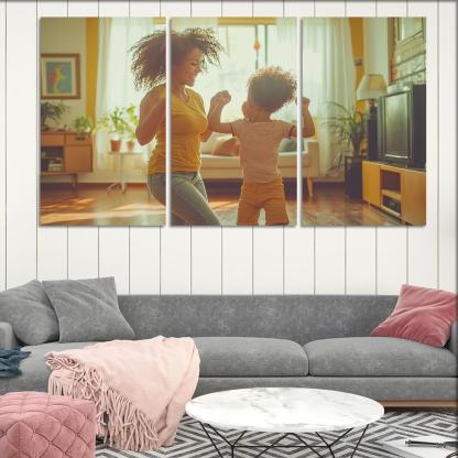 Dancing Through Life A Mother's Joyful Spirit Canvas Paintings Frame