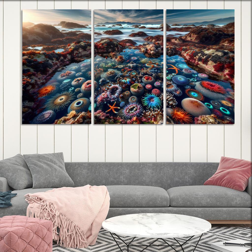 Tidal Pool Haven Nature's Aquatic Wonders Abstract Paintings Frame