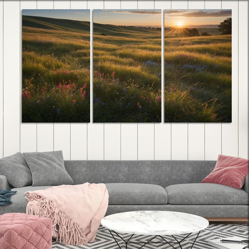 The Whispering Meadows Of Dewdrop Vale Modern Paintings Frame