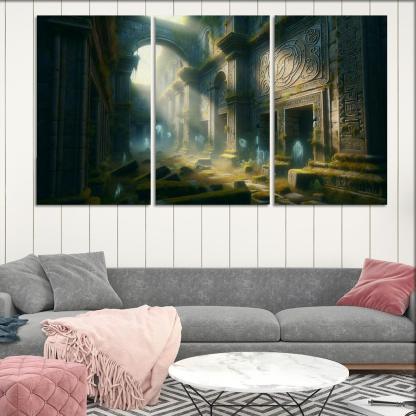 The Forgotten Realm 3 Piece HD Canvas Wall Art-Original Frame
