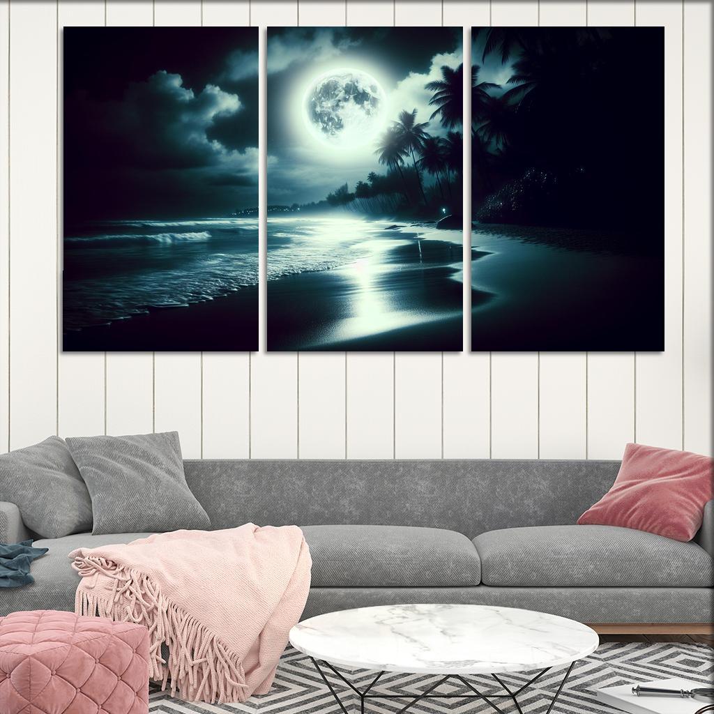 Moonlit Beach Enchanting Evenings Art Trends