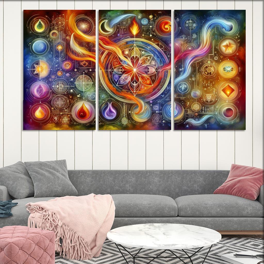 The Alchemy of Emotions 3 Piece HD Canvas Wall Art-Original Frame