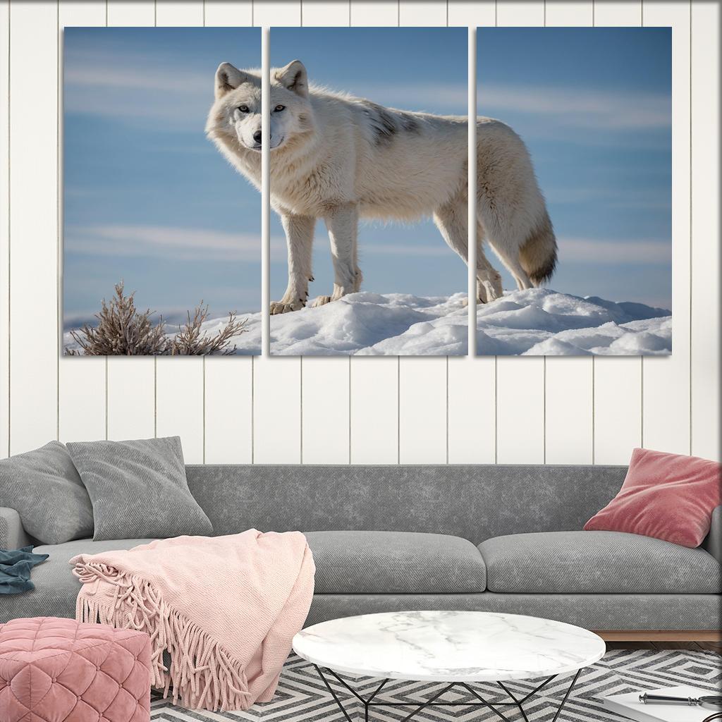 The Resilient Arctic Wolf Ghost Of The Tundra Canvas Paintings Frame