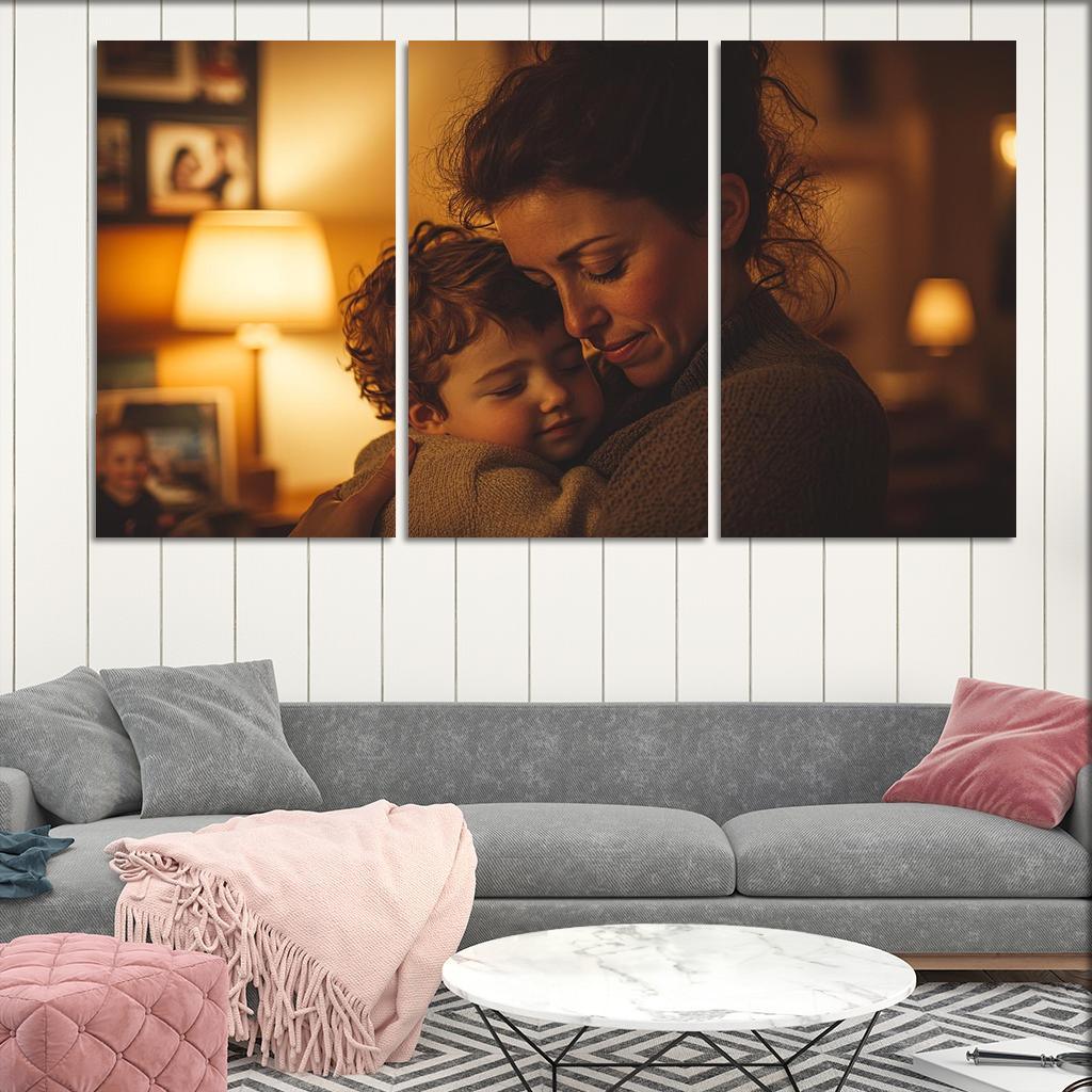 The Comfort Of Her Touch A Mothers Care Modern Paintings Frame