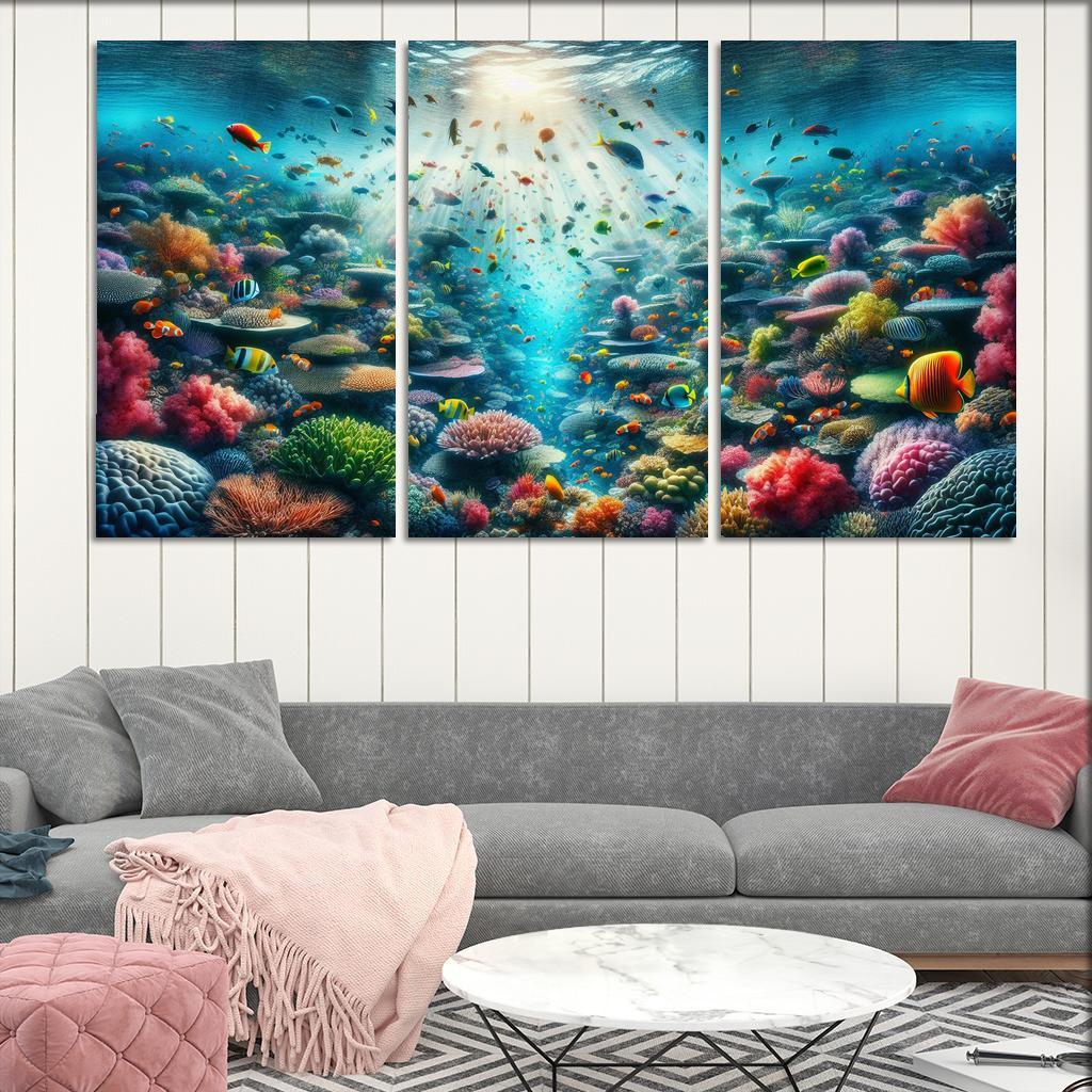 Golden Reef Underwater Exploration Adventure Custom Paintings Frame