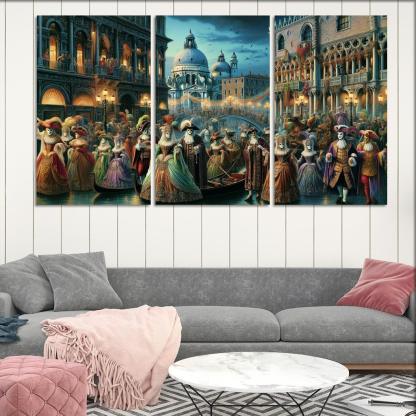 Carnival Of Venice Canvas Paintings Frame