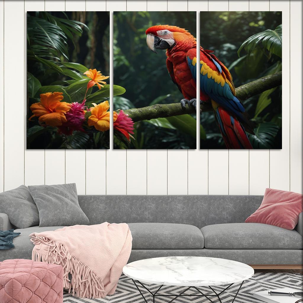 The Vibrant Scarlet Macaw Jewel Of The Rainforest Framed Paintings
