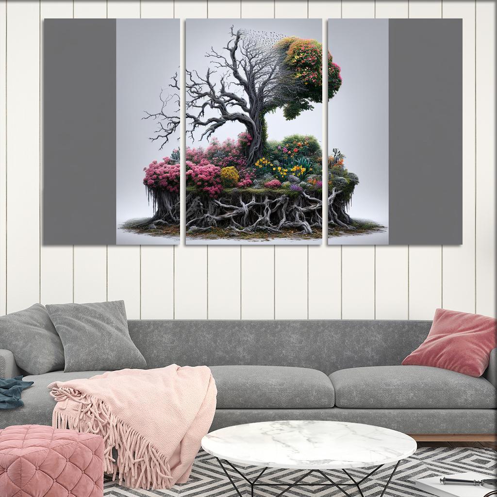 The Last Breath A Call for Climate Justice 3 Piece HD Canvas Wall Art-Original Frame