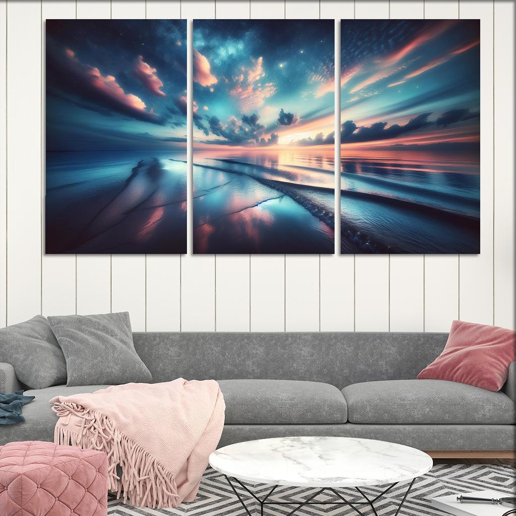 The Ethereal Glow Of Twilight Shores Custom Paintings Frame