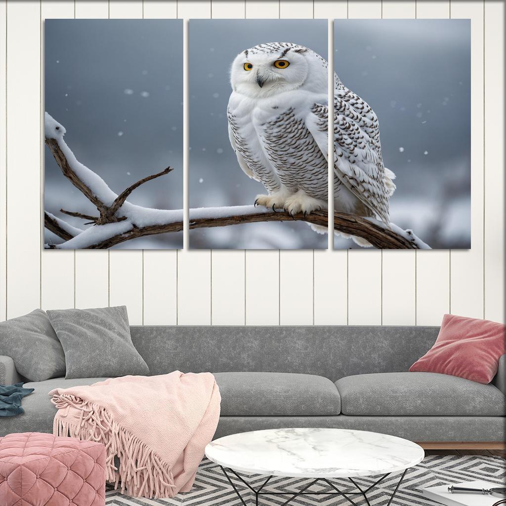 The Graceful Snowy Owl In The Arctic Framed Paintings