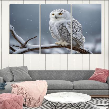 The Graceful Snowy Owl In The Arctic Framed Paintings
