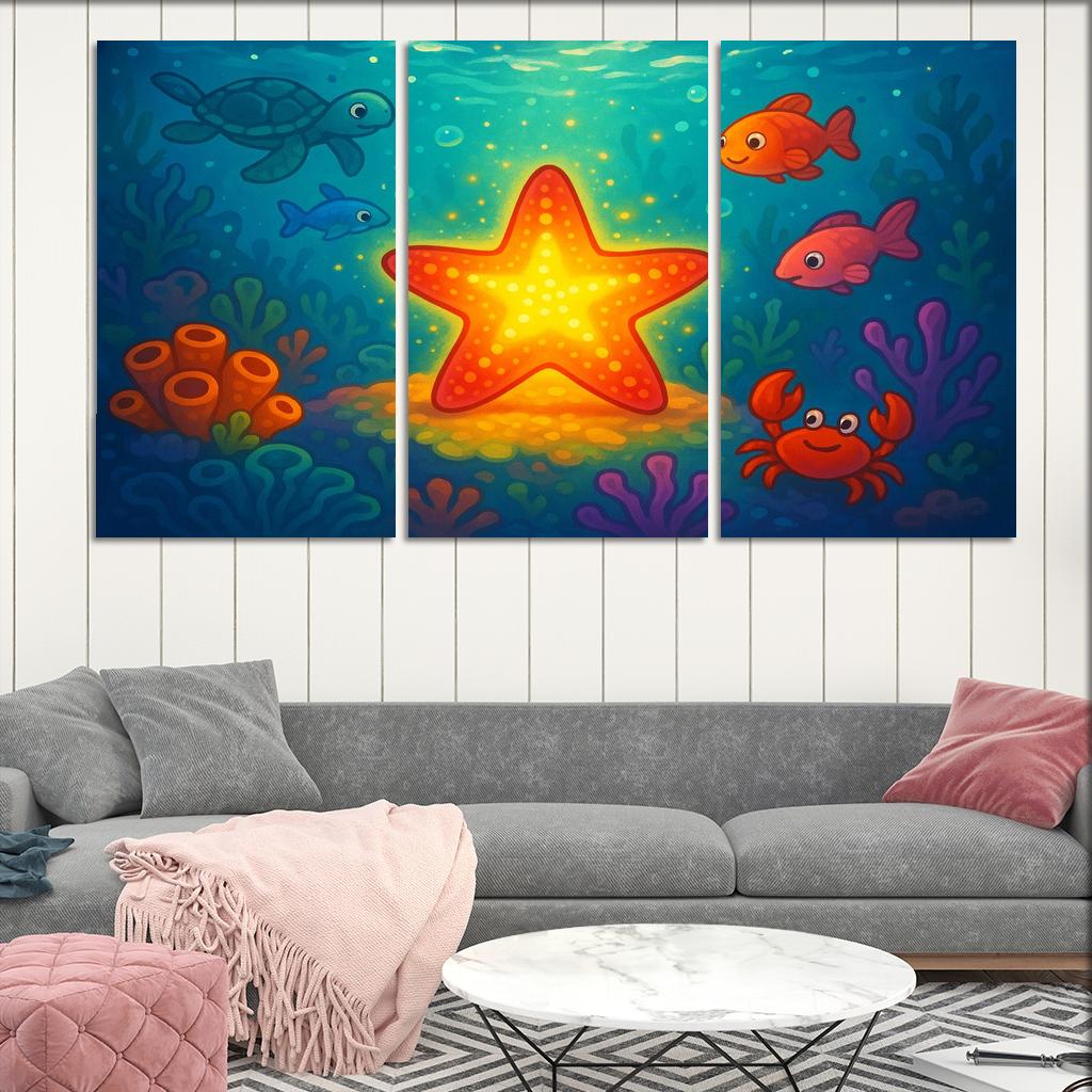 Sparkling Starfish Journey Premium Artwork Frames