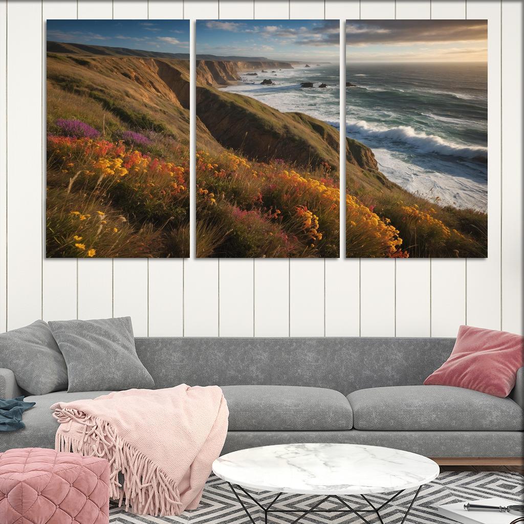 The Majestic Bluffs Of Ocean Edge Modern Paintings Frame