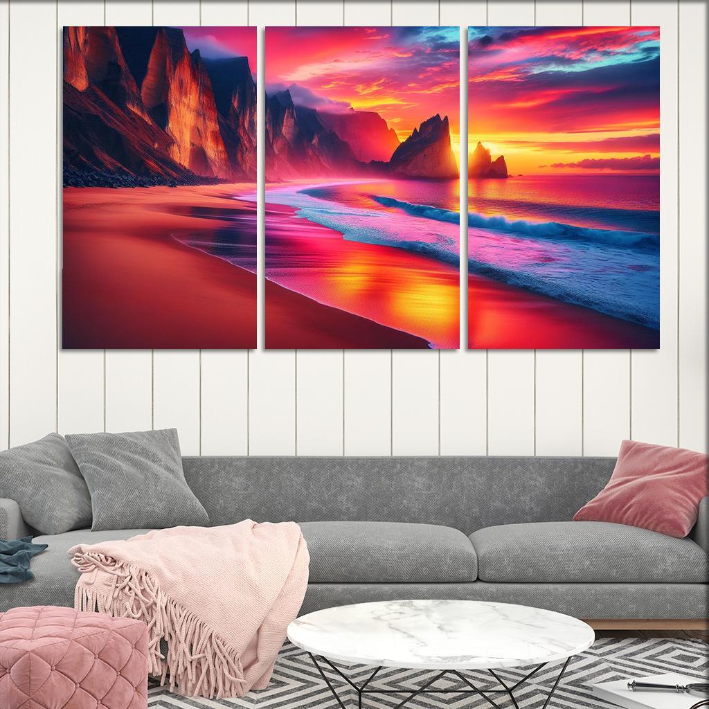 Sunset Viewpoint Spectacular Coastal Vistas Abstract Paintings Frame