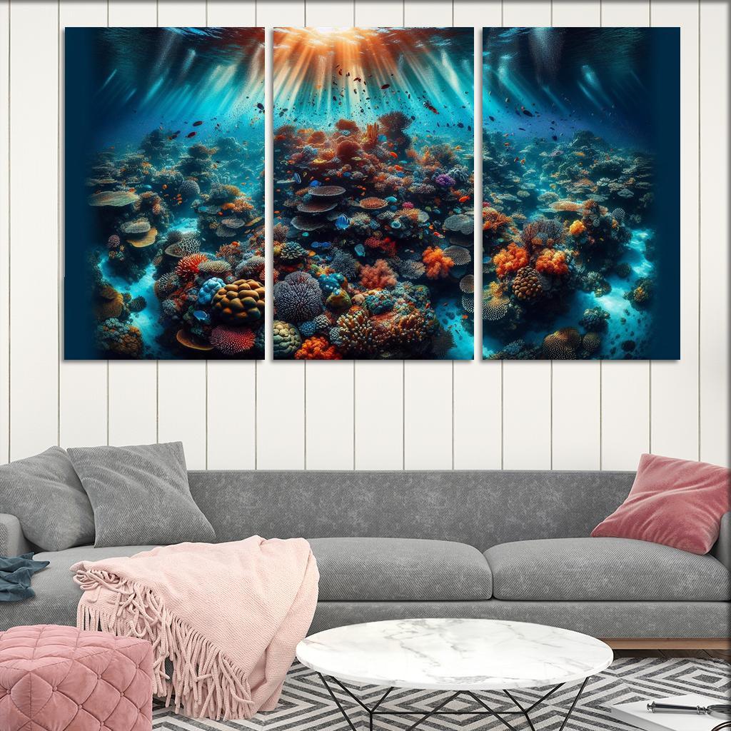 Coral Garden Underwater Paradise Custom Paintings Frame