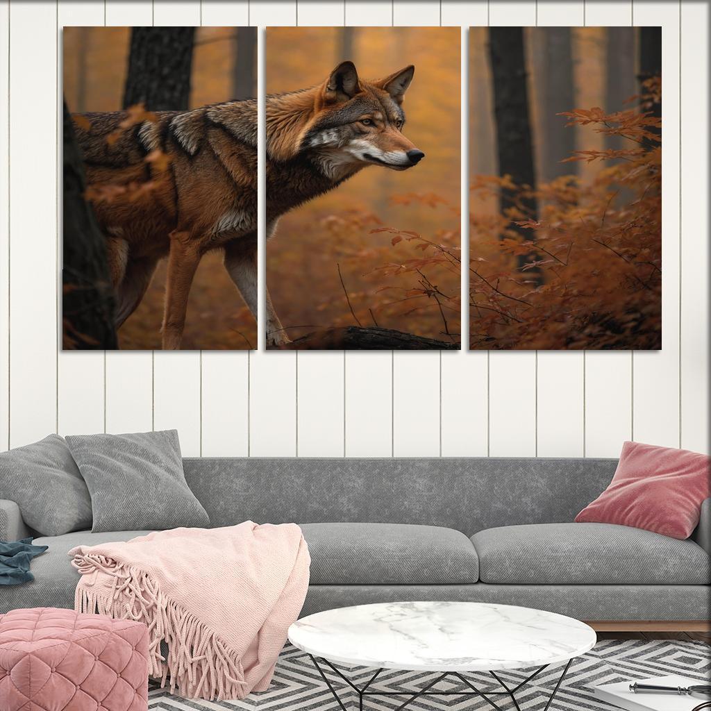The Rare Red Wolf Shadow Of The Southeastern Forests Modern Paintings Frame