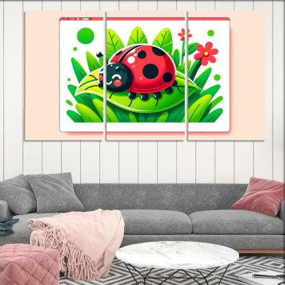 Lively Ladybug Modern Paintings Frame