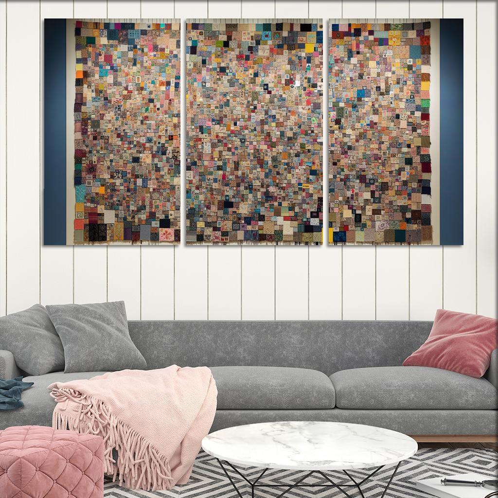 Human Threads The Fabric of Interconnectedness 3 Piece HD Canvas Wall Art-Original Frame