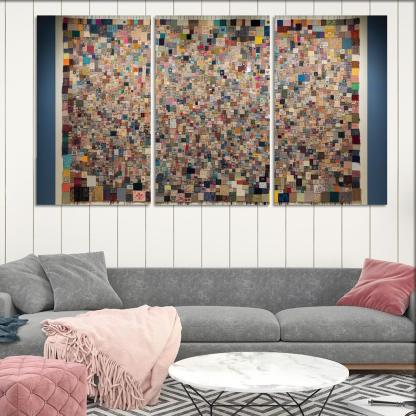 Human Threads The Fabric of Interconnectedness 3 Piece HD Canvas Wall Art-Original Frame