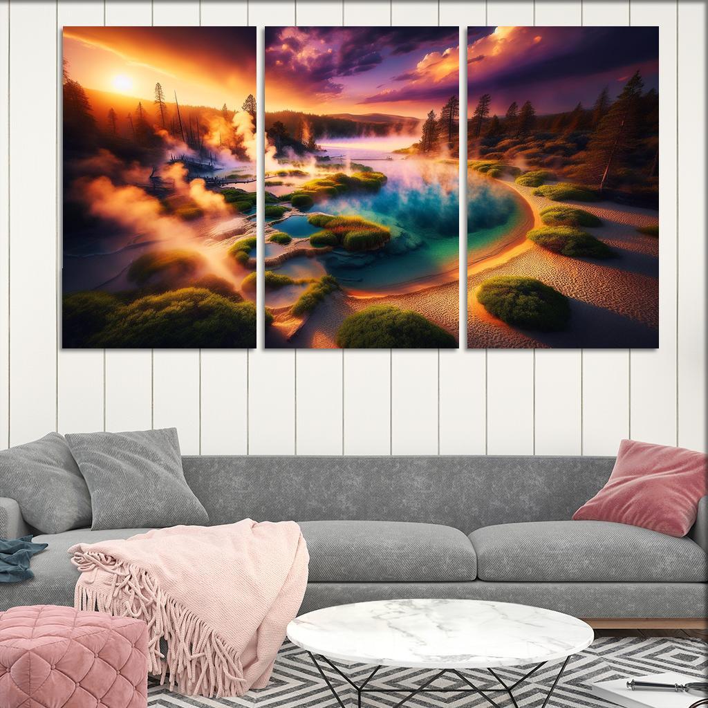 Serene Springs Natural Hot Springs Beach Custom Paintings Frame