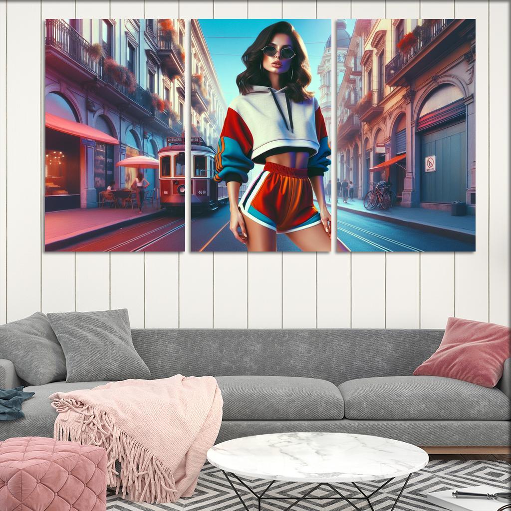 Retro Sport Vintage Athletic Wear Multi-panel Paintings