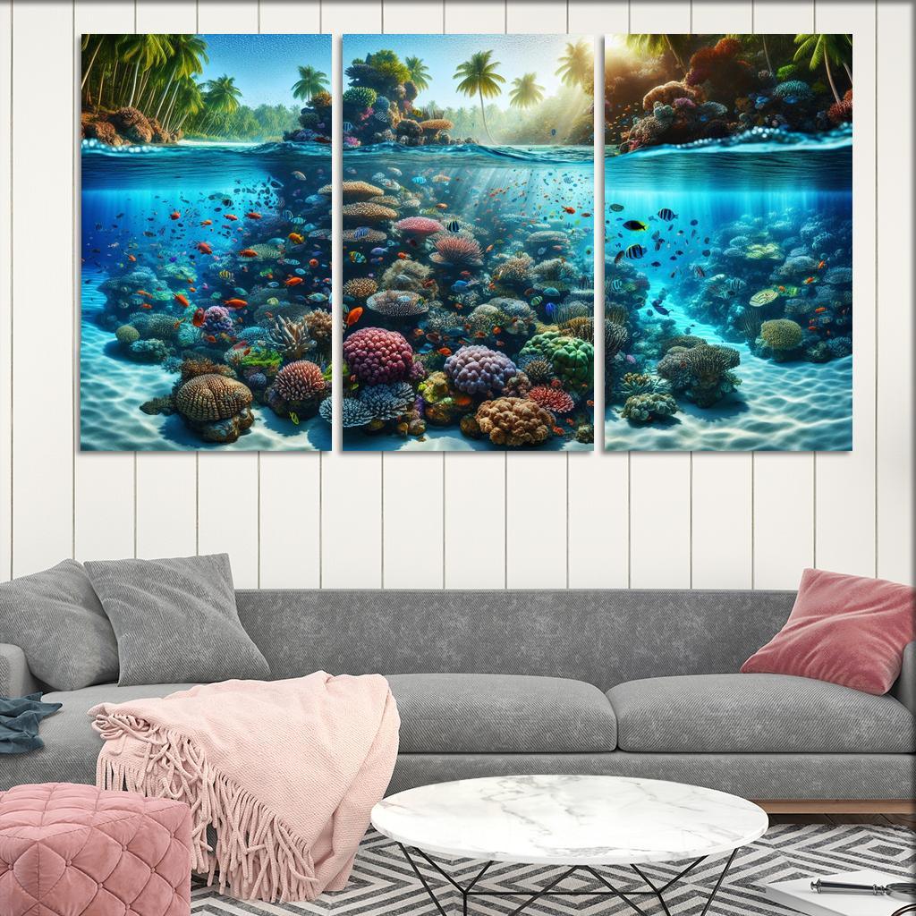 Coral Reef Escape An Underwater Wonderland Canvas Paintings Frame