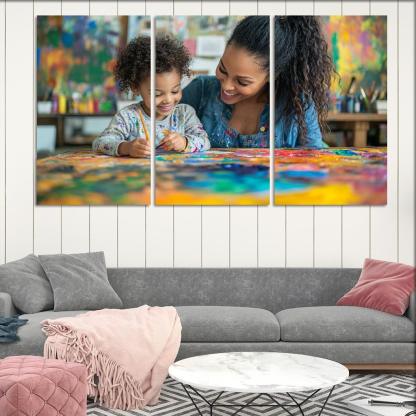 A Canvas Of Love A Mothers Artistic Spirit Canvas Paintings Frame
