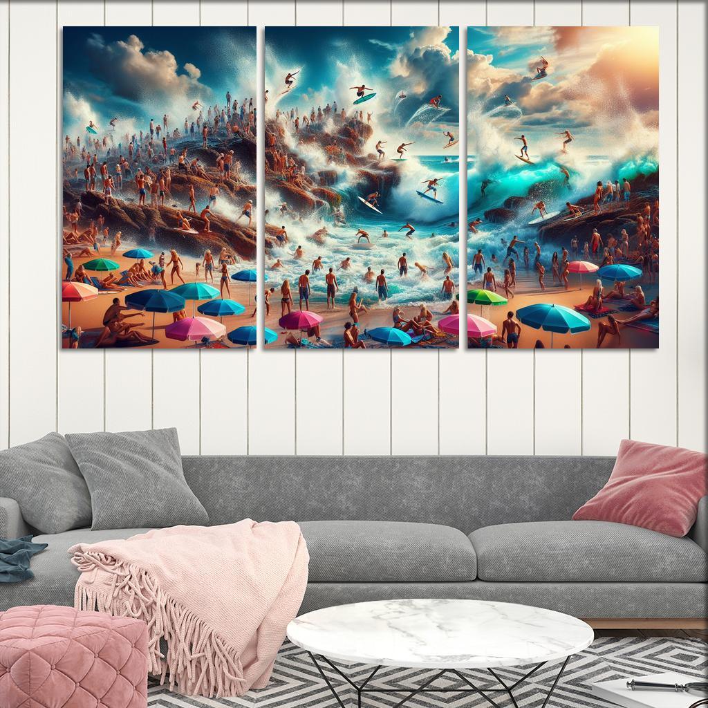Waves Of Adventure Surfing Hotspot Abstract Paintings Frame