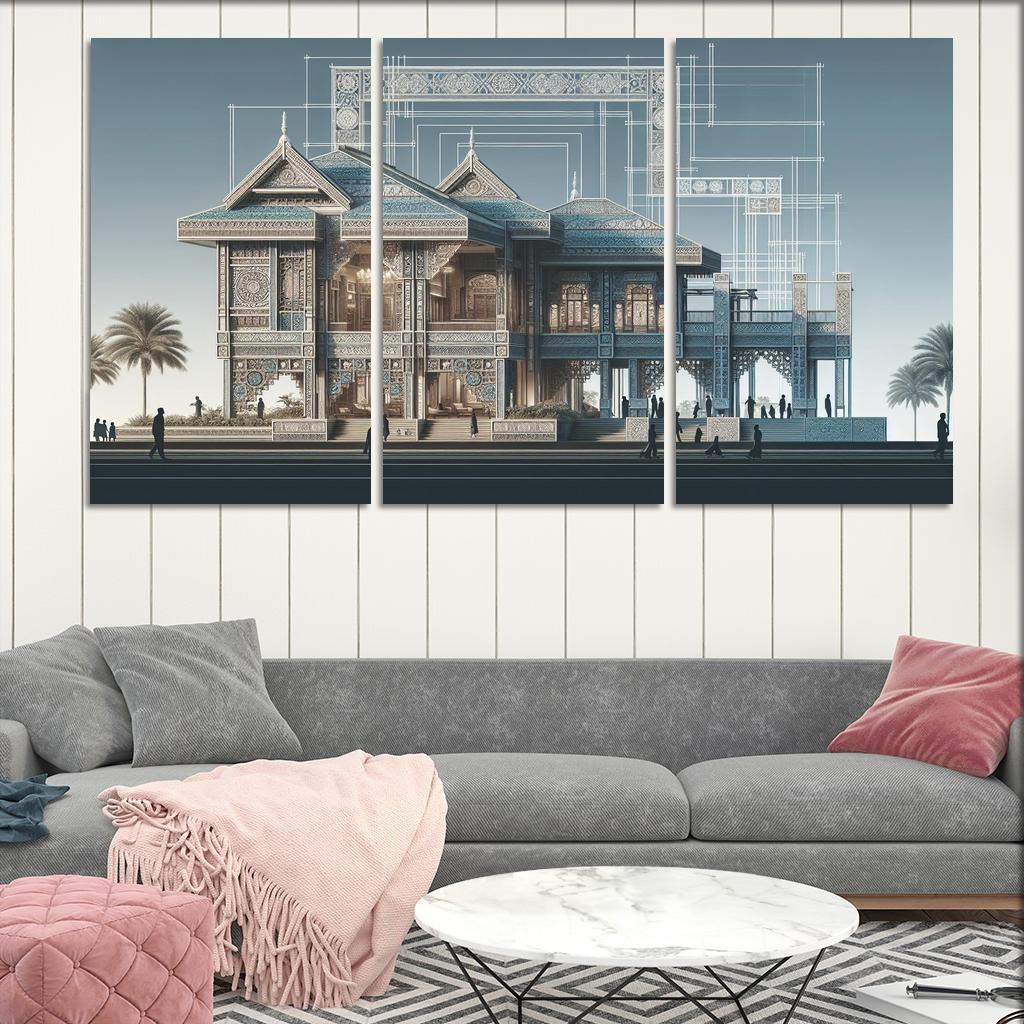 Transitional Architecture Custom Paintings Frame