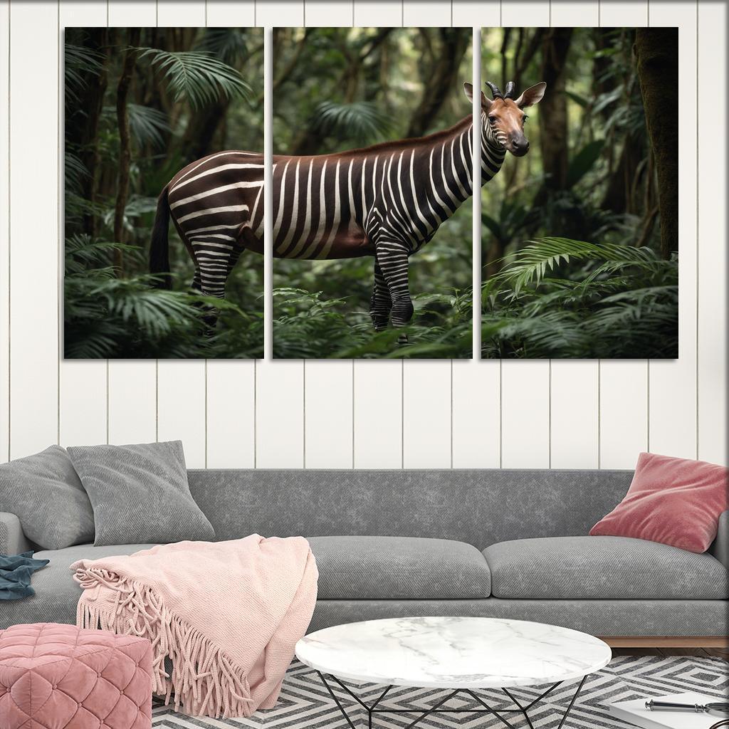 The Unique Okapi In The African Forests Framed Paintings