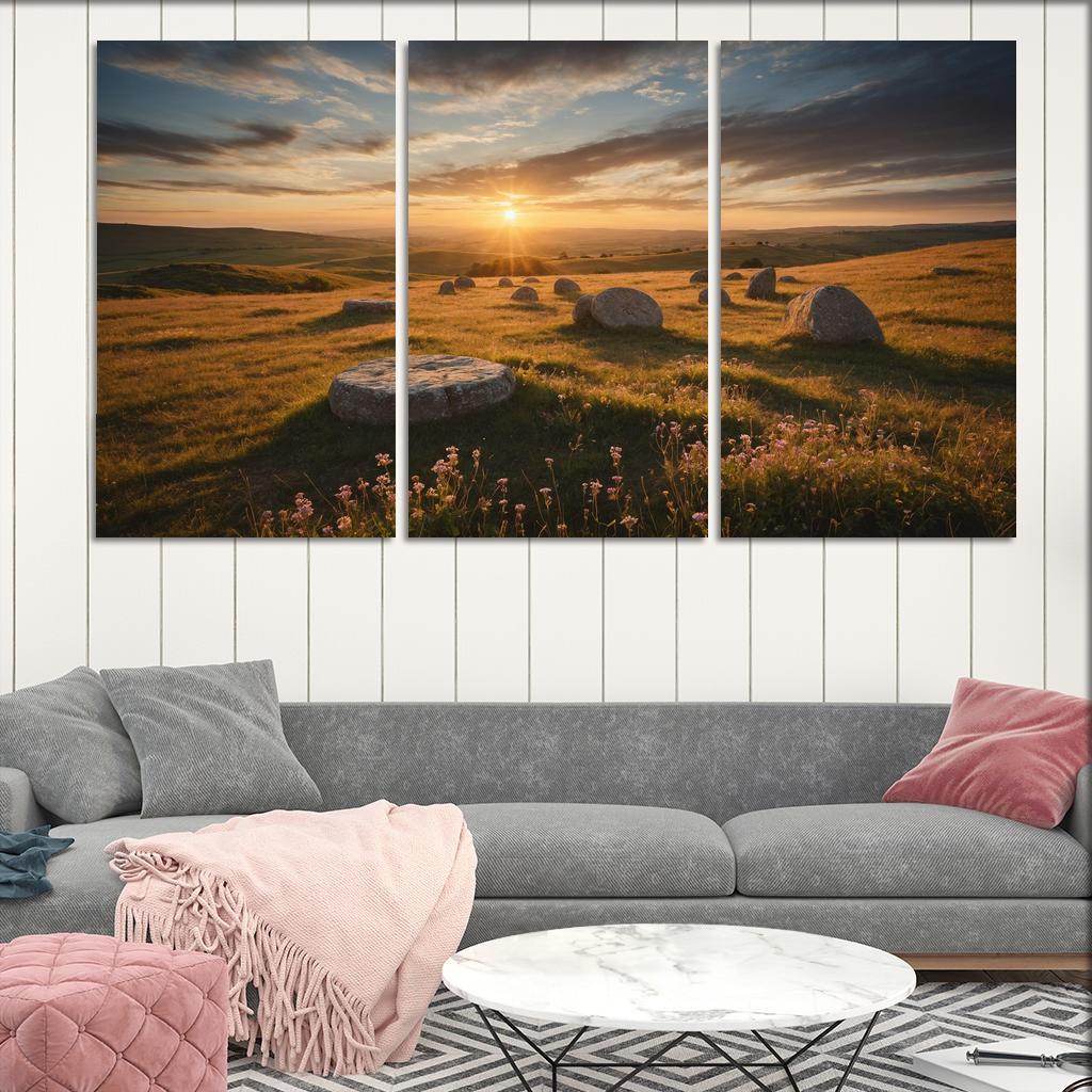 The Timeless Harmony Of Ancient Stone Circles Oil Paintings Frame
