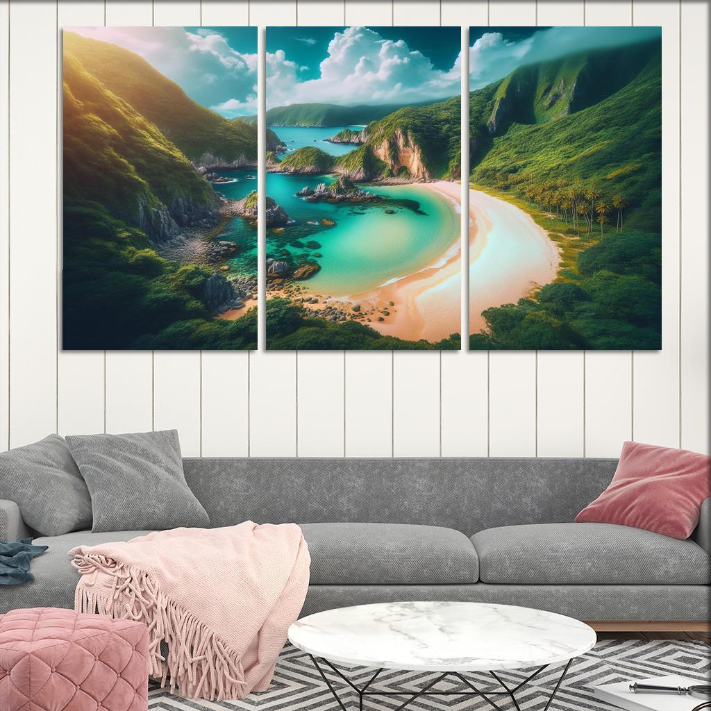 Mystic Cove Beach Modern Paintings Frame