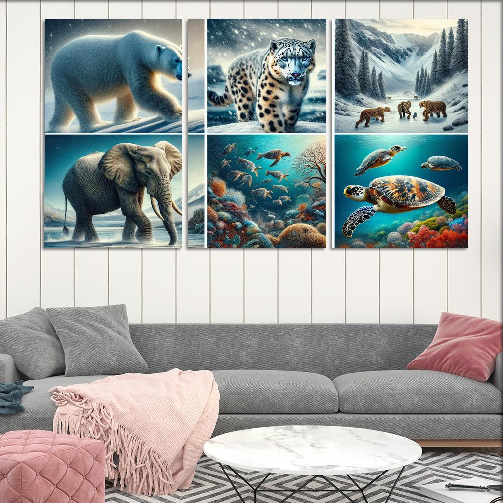 Silent Stories The Plight Of Endangered Species Multi-panel Paintings