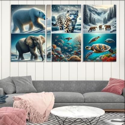 Silent Stories The Plight Of Endangered Species Multi-panel Paintings