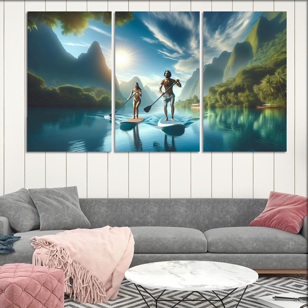 Calm Waters Paddleboarding Retreat Multi-panel Paintings